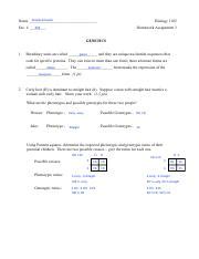 Understanding Genetics Principles in Biology Homework Assignment ...