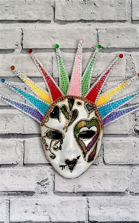‘hearts And Rainbows Italian Style Mask By Maria Alles” Art In The