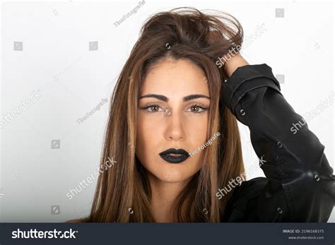 Beautiful Brunette Italian Girl White Top Stock Photo Shutterstock