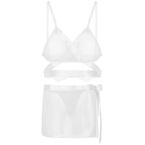 Femme Ensemble Sexy Nuisette De Nuit Tenue Coquine Lingerie Transparente Ensemble Pyjama Mini