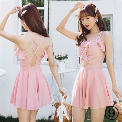 New Style Swimsuit Female Fairy Hot Spring One Piece Boxer Korean Version Ruffled Student