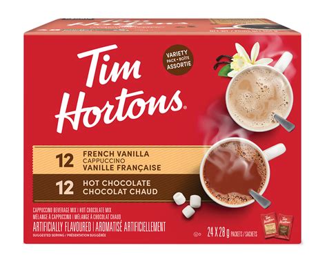 Tim Hortons Hot Chocolate French Vanilla Cappuccino Mix Variety Pack