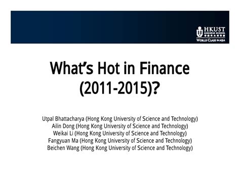 whats hot  finance