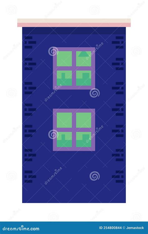 Blue Building Facade Stock Vector Illustration Of Isolated 254800844