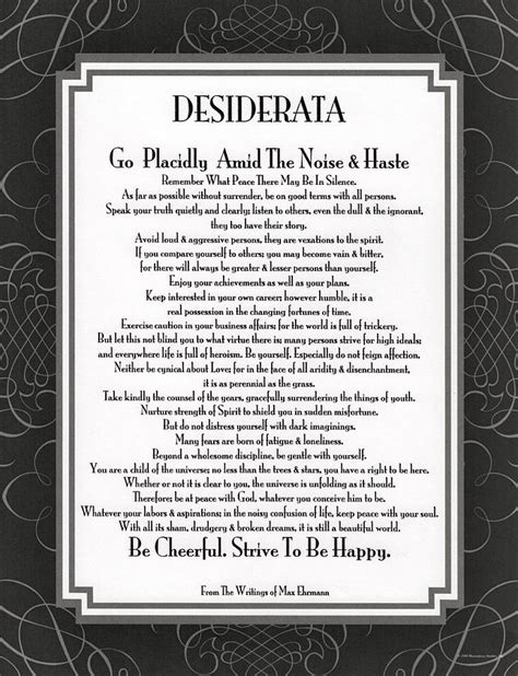 The Desiderata Poem By Max Ehrmann Painting By Desiderata Gallery Fine Art America