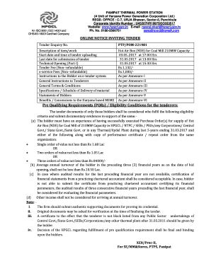 Fillable Online Hpgcl Org Online Notice Inviting Tender Hpgcl Org In