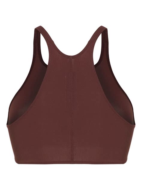 Rick Owens Halterneck Bikini Top Brown FARFETCH