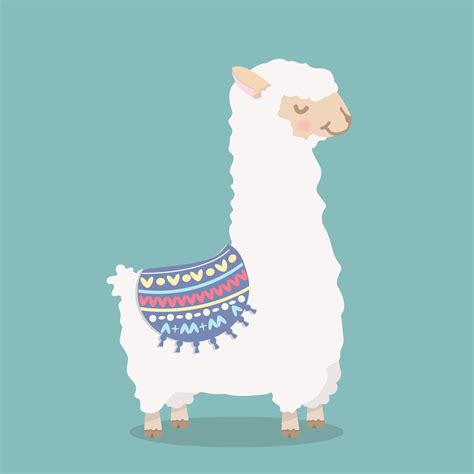 Cute Fluffy Cartoon Llama 1886538 Vector Art At Vecteezy