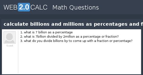how to calculate millions