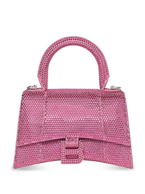 Balenciaga XS Crystal Embellished Hourglass Tote Bag Farfetch