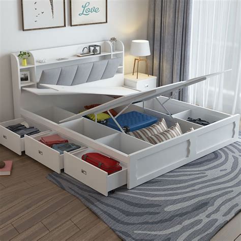 Cal King Size Storage Bed Low Profile Platform Bed With 3 Drawers In