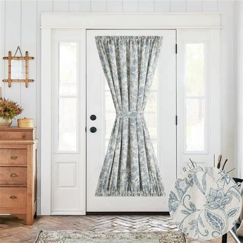 Curtainking Floral Farmhouse French Door Curtains Linen Rod Pocket
