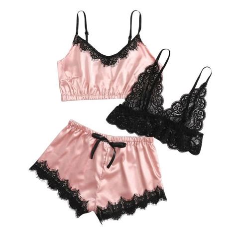 Nouveau Sexy Dentelle Lingerie Sous Vêtements En Soie Vêtements De Nuit Sous Vêtements Pyjamas