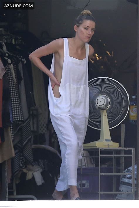Amber Heard Nip Slip Exposes Boob While Cleaning Out Her Garage In LA AZNude