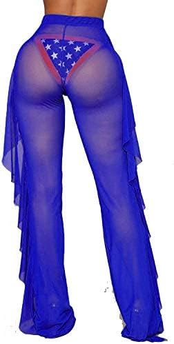 Bebiullo Women S Perspective Sheer Mesh Pants Swimsuit Bikini Bottom