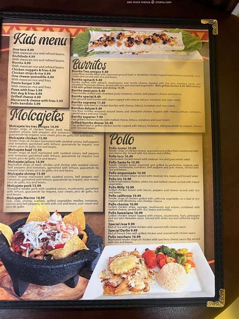 Menu At Jose Y Los Tres Amigos Mexican Bar And Grill Jamestown