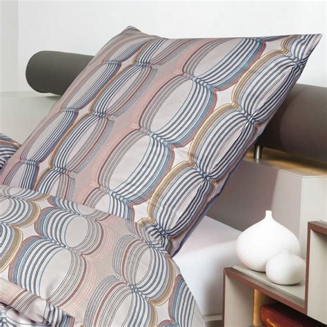 Janine Mako Satin Bettwäsche moments 98086 01 koralle blau rosenholz