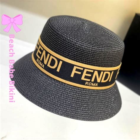 Fendi Designer Island Hat Black Beach Babe Bikini