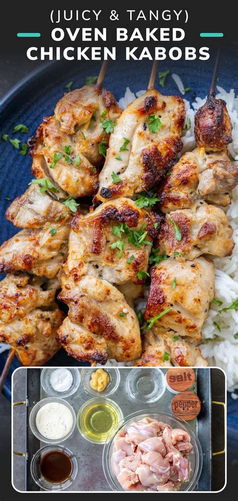 Oven Baked Chicken Kabobs Juicy Tangy Marinated Chicken Breast