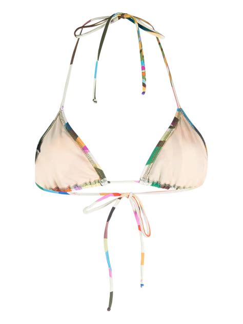 SIEDRES Kaleidoscope Graphic Print Bikini Top Farfetch