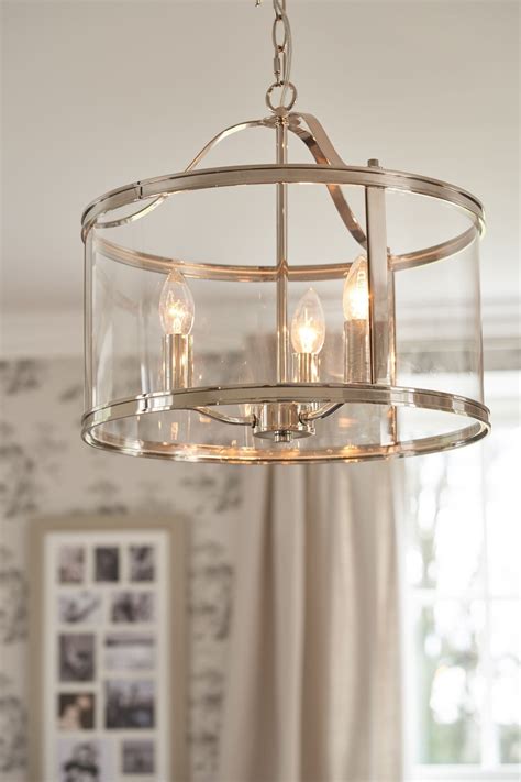 Laura Ashley Chrome Harrington Light Lantern Ceiling Light Chrome