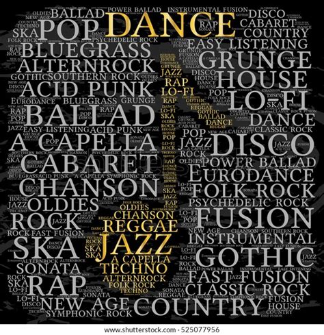 Dance Word Cloud Musical Notes Gray Stock Vector Royalty Free 525077956