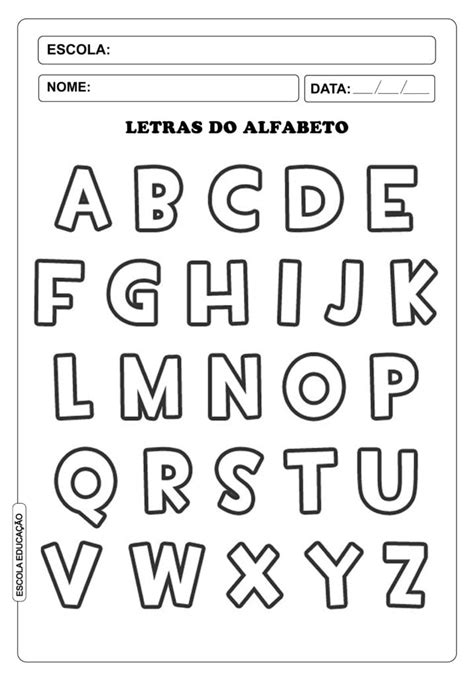 Letras do alfabeto - Quais são, quantas, vogais, consoantes, para imprimir