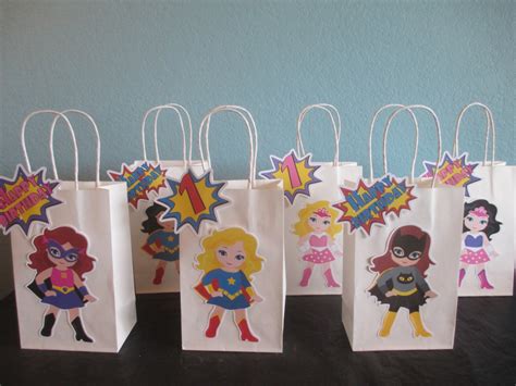 Girl Superhero Favor Bags10girl Superhero Goody Etsy