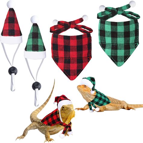 Amazon.com : JOTFA 4 Pieces Christmas Bearded Dragon Costumes, Lizard