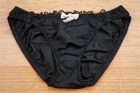 Vintage Japanese Nylon Shiny Slippery Pretty Sparkling Black Bikini Panty Small Picclick Ca