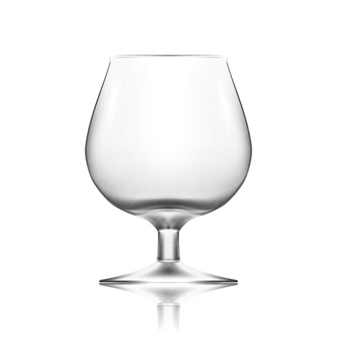 Premium Vector Transparent Empty Cognac Glass Isolated On White