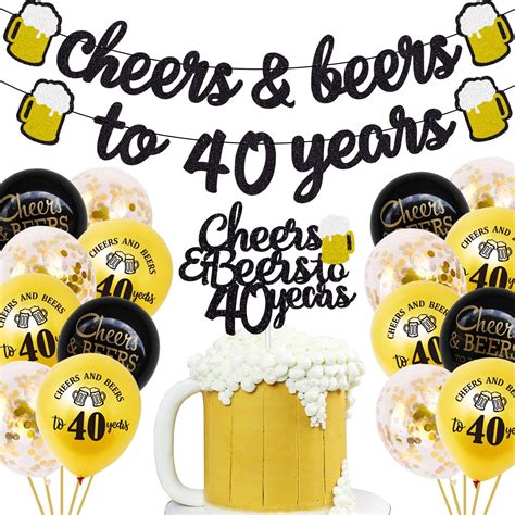 Cheers To 40 Years Black And Gold 40th Birthday Australia Ubuy