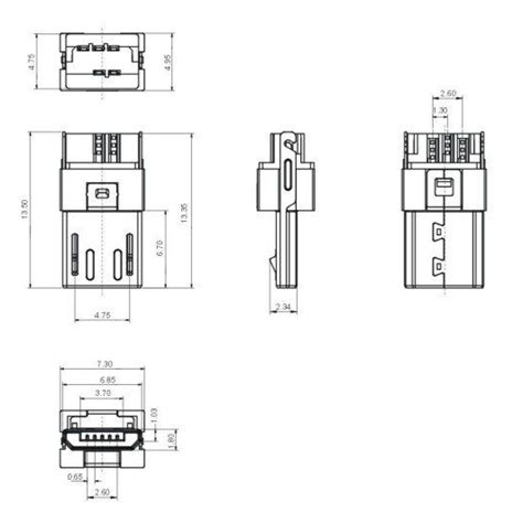 Micro Usb B Connector Male With Case Cph Electronics