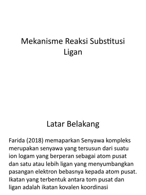 Mekanisme Reaksi Substitusi Ligan Pdf