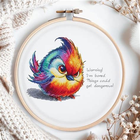 Funny Bird Sarcastic Quotes Cross Stitch Pattern Digital Pattern