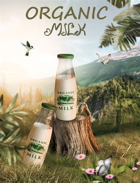 artstation organic milk advertisement design