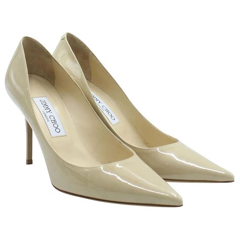 Jimmy Choo Nude Patent Leather Pointed Toe Heels Flesh Ref Joli Closet