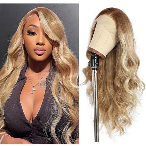 Amazon BABEHERS Highlight Lace Front Wig Blonde For Women 13x3 Synthetic Body Wave