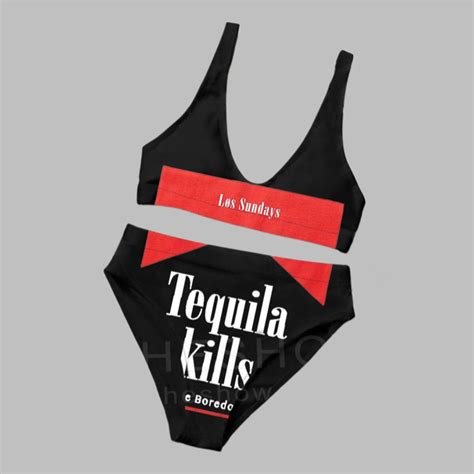 Tequila Kills The Boredom Two Piece Bikini Set Grishko
