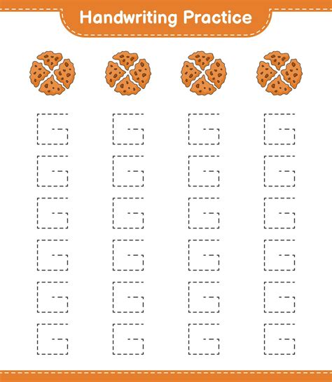 Handwriting practice. Tracing lines of Cookie. Educational children ...