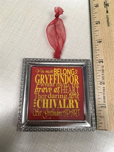 Harry Potter Gryffindor Poem Sorting Hat Song Words Square 3 Ornament