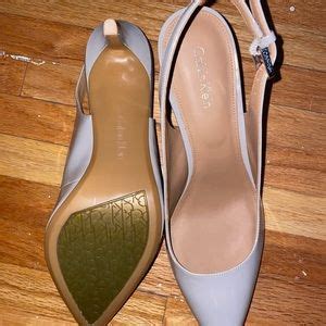 Calvin Klein Shoes Calvin Klein Nude Sling Back Kitten Heel Poshmark