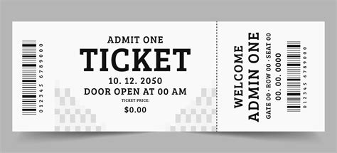 realistic ticket template isolated  gray background simple ticket