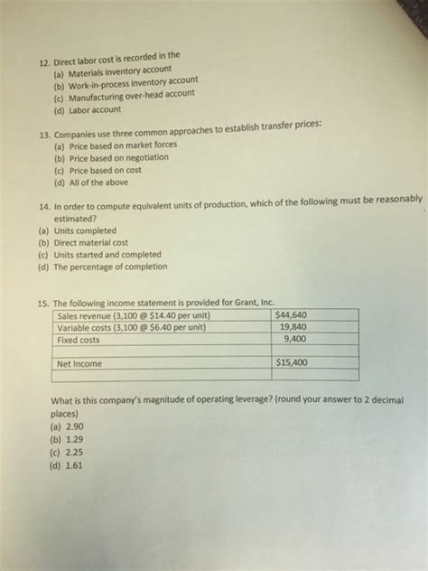 Solved Direct Labor Cost Is Recorded In The Materials