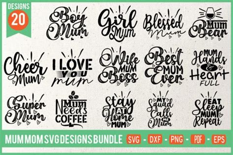 Mom Mum Svg Bundle Graphic By Ijdesignerbd777 · Creative Fabrica