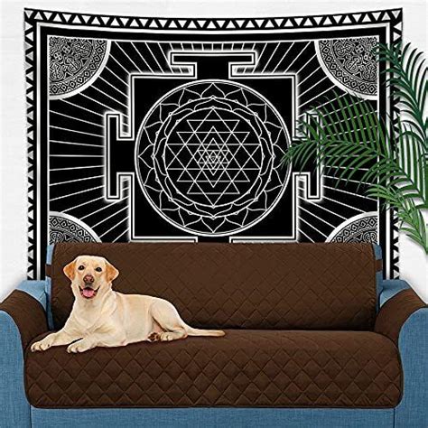 Uhometap Sri Yantra Mandala Meditation Tapestry Sacred Geometry Wall