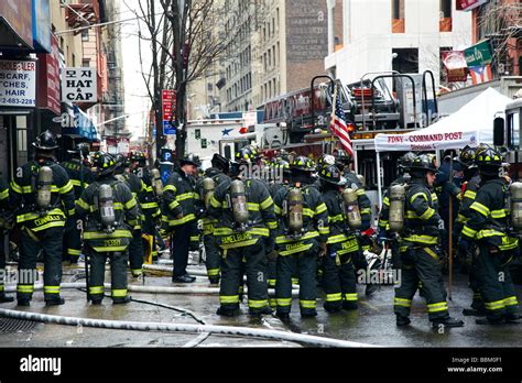 firefighters in action, New York Stock Photo - Alamy