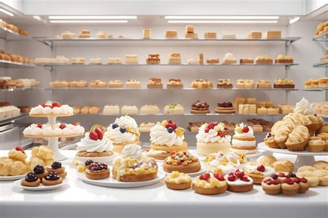 Premium Ai Image Pastry Shop White Background