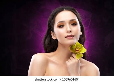 Beautiful Brunette Nude Shoulders Girl Sensually Stock Photo Shutterstock