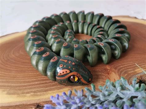 Змея 3D 53см шарнирная подвижная интерьерная игровая с росписью купить ...